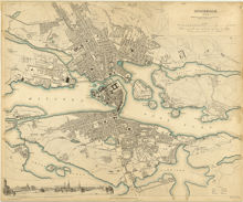 1836 års karta över Stockholm