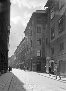 Västerlånggatan söderut från Mynttorget