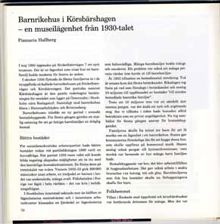 Barnrikehus i Körsbärshagen - en museilägenhet från 1930-talet / Pia Maria Hallberg
