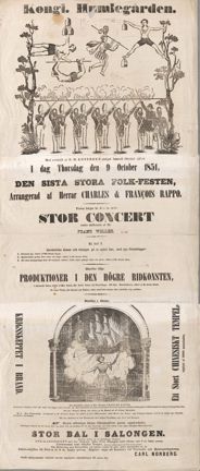 Reklam för föreställning i Humlegården. 