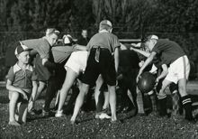Flaten: Rugbyspelare vid Flatenspelen 14 juli 1942