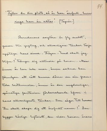 Elevuppsats av Gunnar Klintberg Norra Real Vt 1890