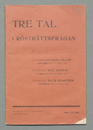 Tre tal i rösträttsfrågan