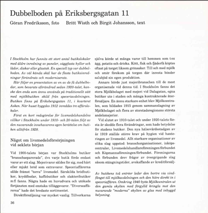 Text om dubbelboden på Eriksbergsgatan 11