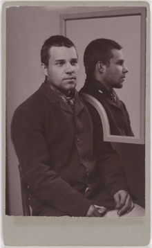 Porträtt av Ture "Turken" Eriksson - medlem i i inbrottsligan "Stora ligan" 1895