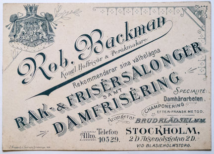 Reklamtryck i svart med text.