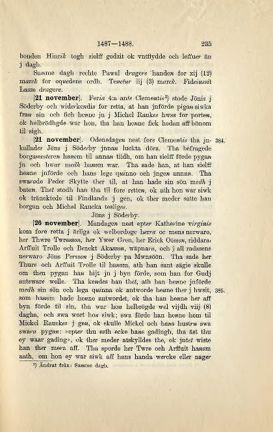 Texten från 1487 i den tryckta tänkeboken.