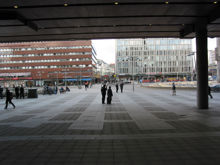Sergels Torg  mot kv. Stigbygeln och kv. Sporren