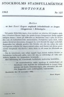 Motion om att rusta upp gamla krogen Långpannan i Brännkyrka