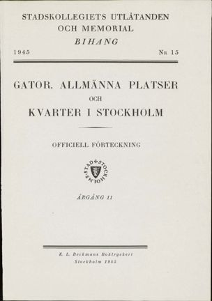 Förteckningens framsida