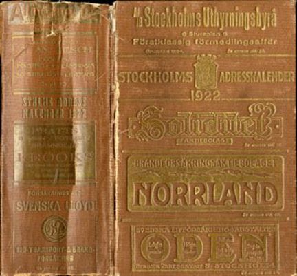 Stockholms adresskalender 1922