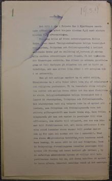 Gillis Grähs föreläser om religionshumbugens heliga treenighet - polisrapport 1914