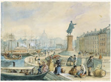 Skeppsbron vid Gustav III:s staty