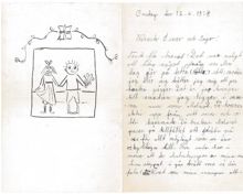 Ragna, 10 år, skriver till mor och far om sommarvistelsen hos mormor