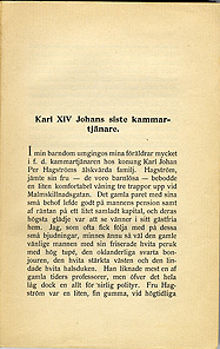 Karl XIV Johans siste kammartjänare / Adolf Hellander