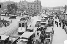 Brunnsbacken  vid Slussen från söder, år 1927