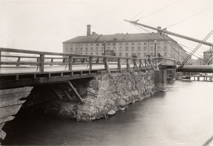 Fotografi över Eldkvarn, platsen där Stadshuset nu ligger
