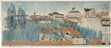 Utsigt från mitt fönster uti N.ro 25 vid Chatarina Högbergsgata. Johan Edholm (går på lection till) Undertecknad