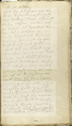 Sidor ur protokollet med kapten Skottes vittnesmål 1810.