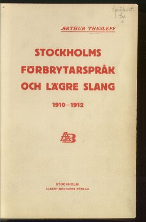 Stockholms förbrytarspråk och lägre slang