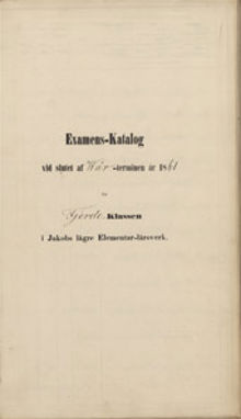 August Strindbergs betyg från Jakobs lägre elementarläroverk VT 1861