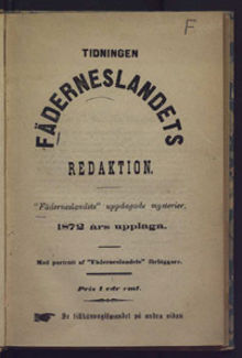 Tidningen Fäderneslandets redaktion: