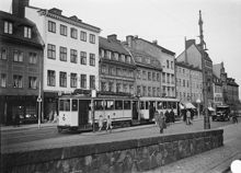 Spårvagnståg på Hornsgatan 1929