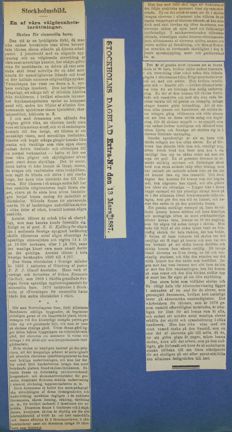 Artikel i Stockholms dagbad 1887 om skolan för sinnesslöa barn.
