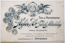 Reklamtryck. Hylin & Cos Fabriks Aktiebolag. Tvål- och parfymfabrik