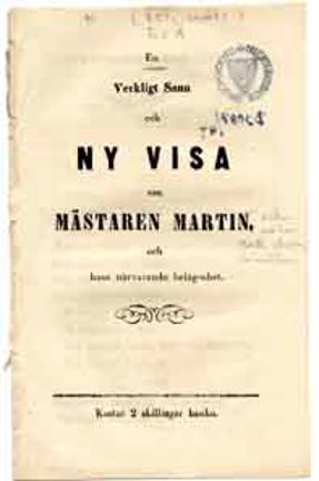 handskriven text om Martin-Arosin