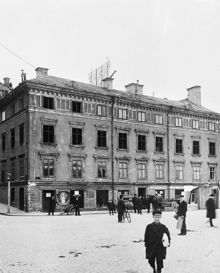 Bryggargatan 19 västerut mot Östra Järnvägsgatan. Nuvarande kv. Pennfäktaren