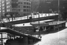 Station Slussen. Ombyggnad till tunnelbana. Nedgång från Södermalmstorg.