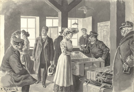 Kvinna vid disk