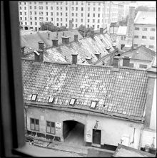 Kvarteret Täppan. Foto från kvarteret Harvpinnen norrut. Hus H
