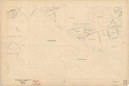 Bladet är ritat i tusch på papper som numera är gulnat