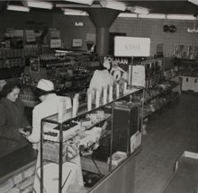 Konsum Snabbköp, interiör, Björkhagen 1948