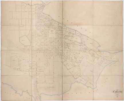 Karta över Catharina församling 1849. Sammandragen och litograferad av C.J. Küsel. 