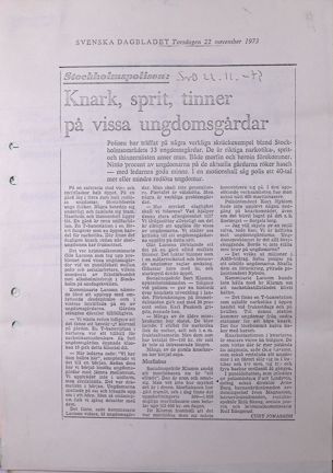 Tidningsartikel om problem på ungdomsgårdar
