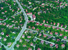 Flygfoto över Långbro