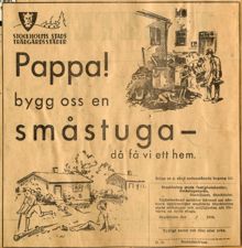 Annons för småstugor från 1934