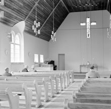 Interiör från Triangelkyrkan i Gamla Enskede