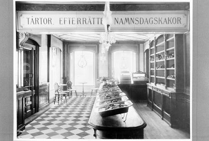 Bagerilokal med disk.