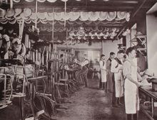 Scheelegatan 18. Rügheimer & Beckers stråhattfabrik, interiör, "Form Salen"