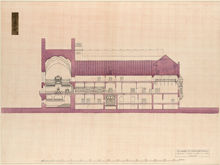 Ragnar Östbergs tävlingsförslag Rådhus ”Mälardrott” 1905, sektionsritning E–F