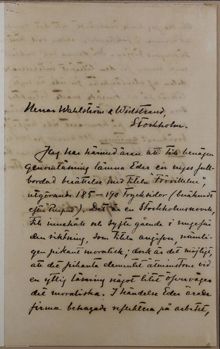 Hjalmar Söderberg erbjuder Wahlström & Widstrand debutromanen Förvillelser - brev 1895