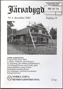 Järvabygd - Norra Järva hembygdsförenings tidskrift