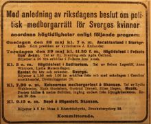 Firande av kvinnans rösträtt!