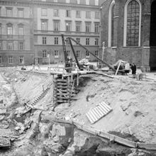 Nya järnvägslinjens framdragning över Riddarholmen