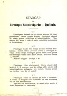Stadgar för Föreningen Koloniträdgårdar i Stockholm