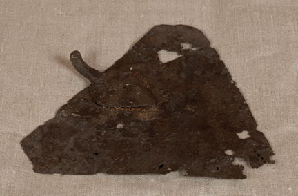 Medeltida murslev av järnplåt.